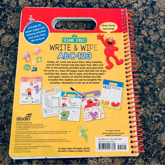 Sesame Street: Write and Wipe Learning Letters & Numbers Activity Workbook Pre-K - Picture 2 of 6